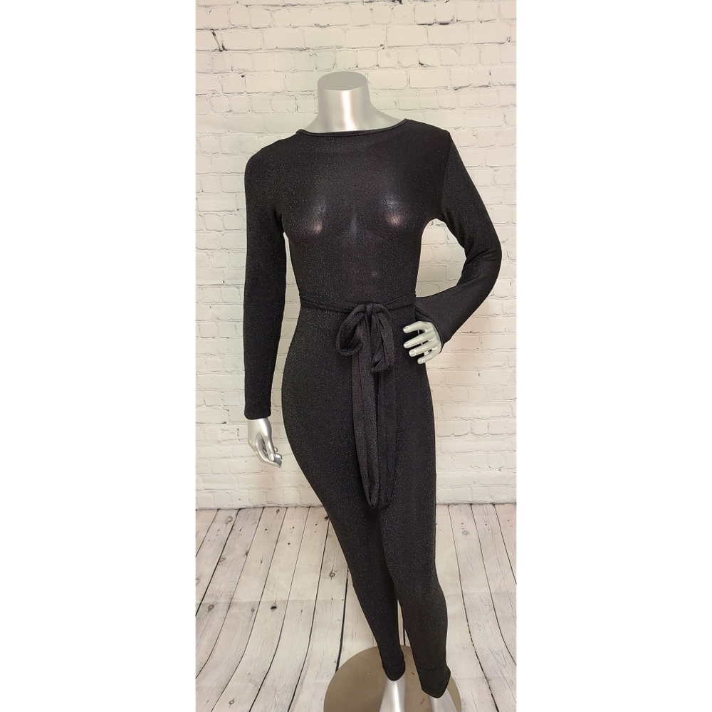 Long-sleeved Shimmered Bodysuit